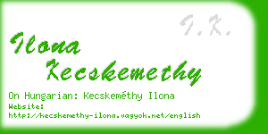 ilona kecskemethy business card