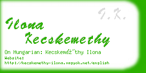 ilona kecskemethy business card